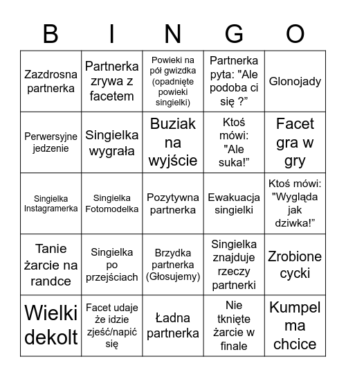 GRY MAŁŻEŃSKIE BINGO! Bingo Card