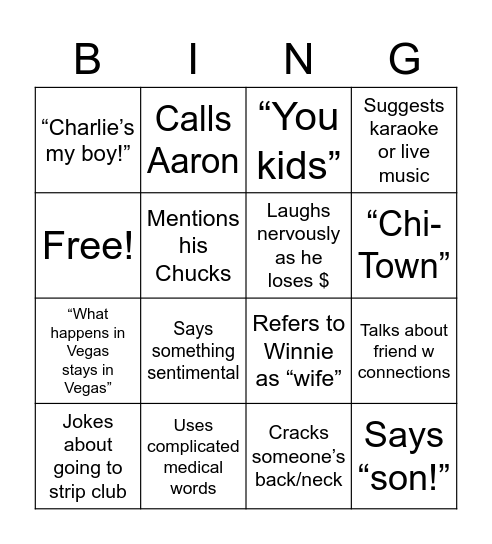 Yang Bingo Card