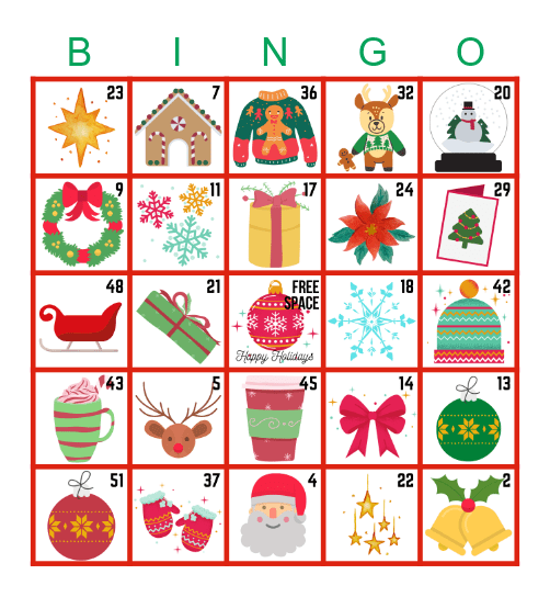 Happy Holidays! Bingo Card