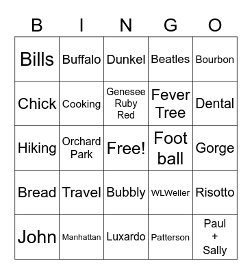 DAN DUKE BINGO Card
