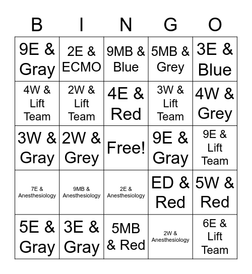 Code Call Bingo Card