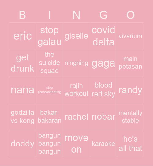 jchu Bingo Card