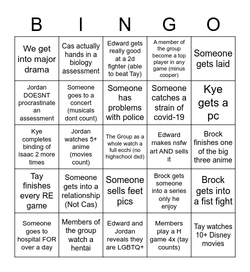 Scuffed Bingo Card