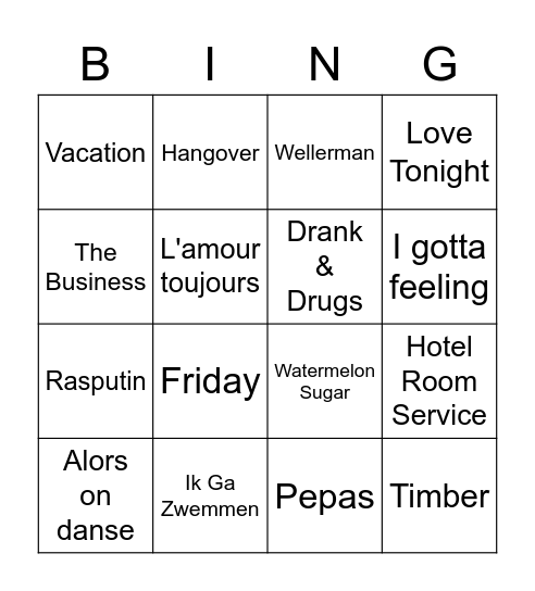 Pluto Bingo Card