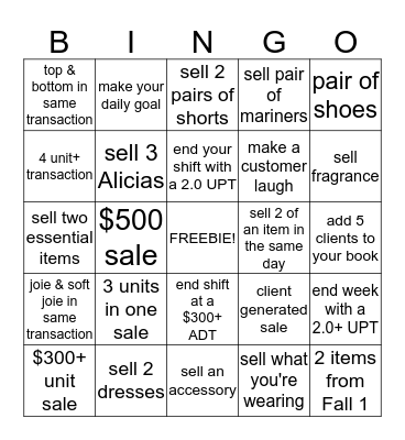 JOIE-BINGO Card