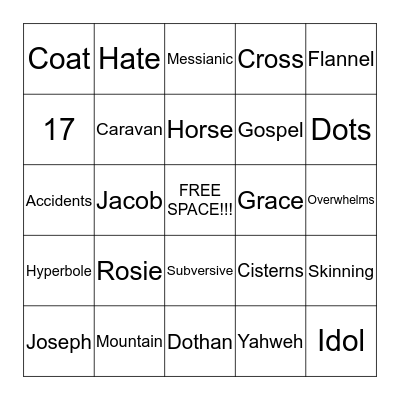 Sermon bingo 6/14/15 Bingo Card