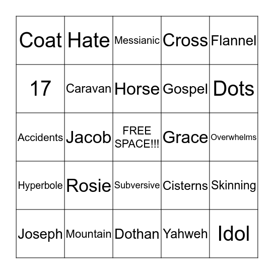 Sermon bingo 6/14/15 Bingo Card