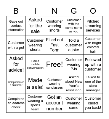RSR Bingo! Bingo Card