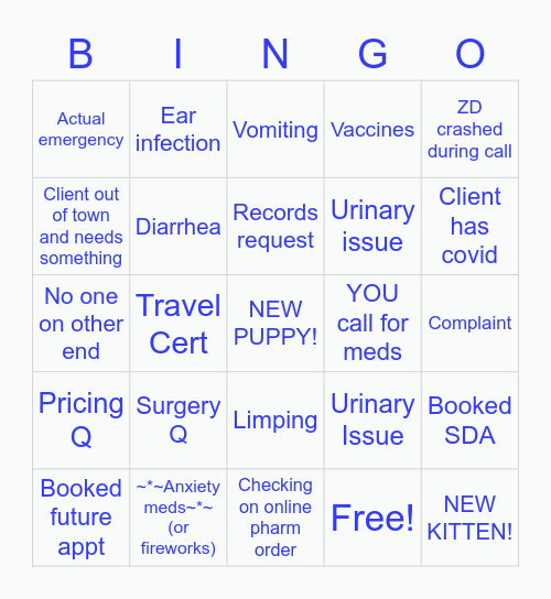 NYE Bingo Card