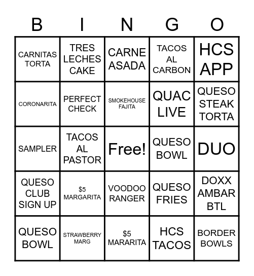 I don't want to taco about it!!! :) Bingo Card