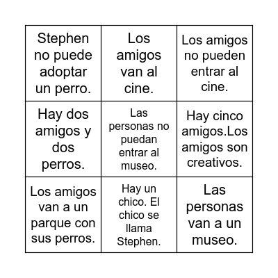 Arcoíris Bingo Card