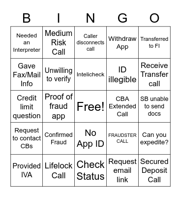 AFT Bingo Card