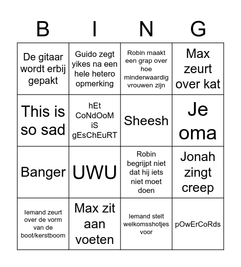 Teleurstellend maar niet verassend Bingo Card