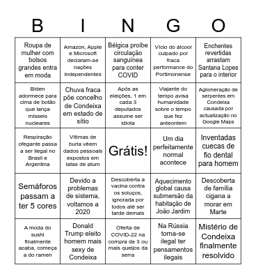 Ano novo 2022 Bingo Card