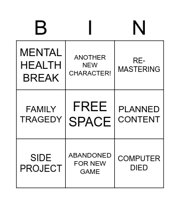 WegDev Bingo Card