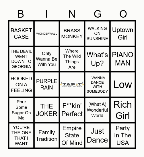 TAP IT BLACK OUT ROUND 10-24 #60 Bingo Card