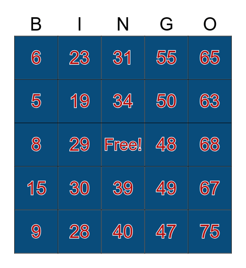 I Love There Bingo Card