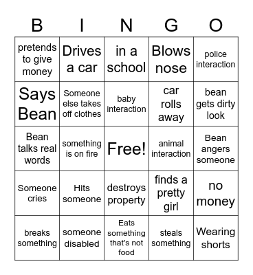 Beango Bingo Card