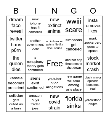 2022 bingo Card