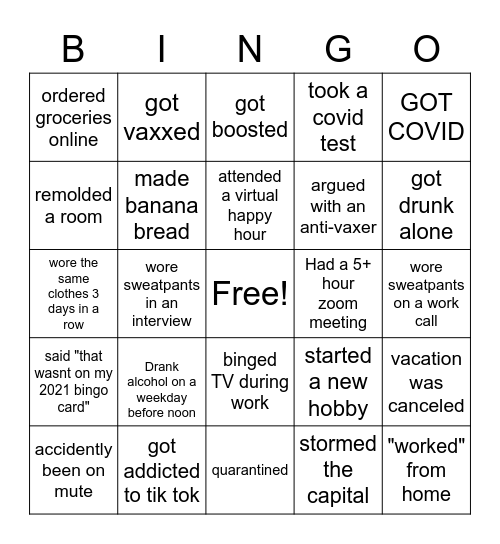 2021 BINGO Card