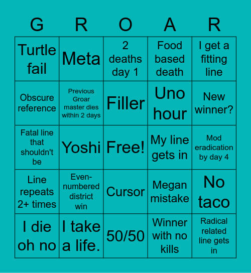 Gror Bino Bingo Card