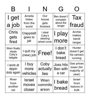 2022 bingo Card