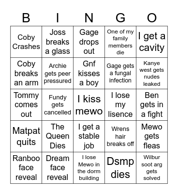 2022 Bingo Card