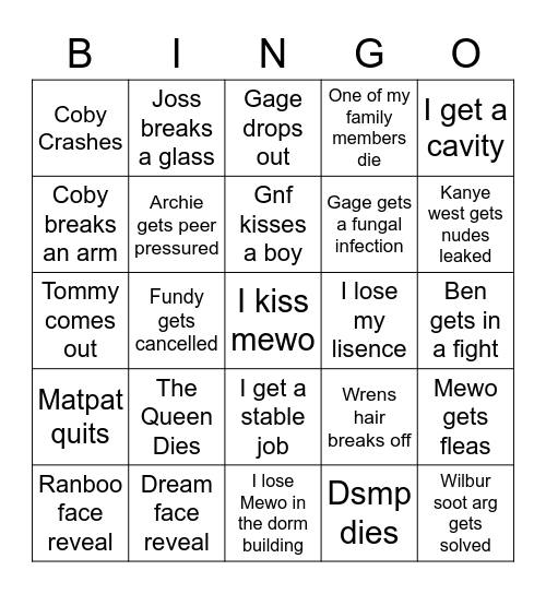 2022 Bingo Card