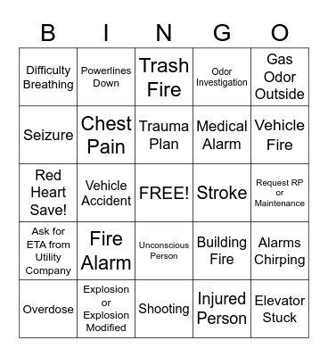 DISPATCH BINGO! Bingo Card