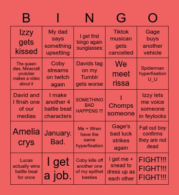 2022 Arch time Bingo Card