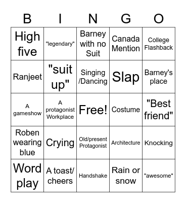How I met your mother Bingo Card