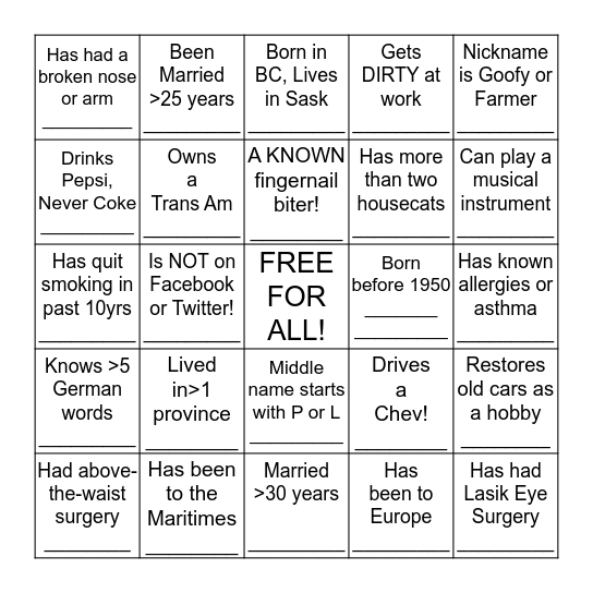Bingo Card
