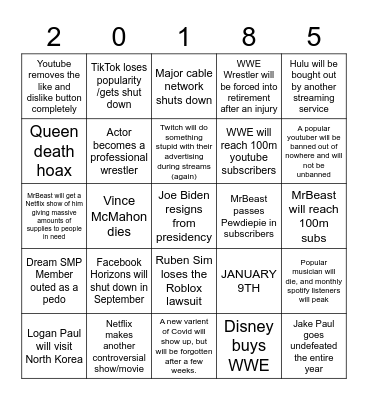 2018-5 (2022) Bingo Card
