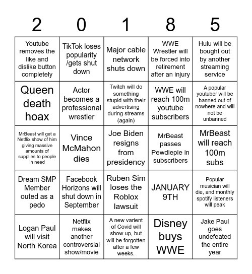 2018-5 (2022) Bingo Card