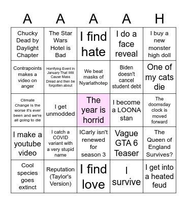 2022 Bingo Card Bingo Card
