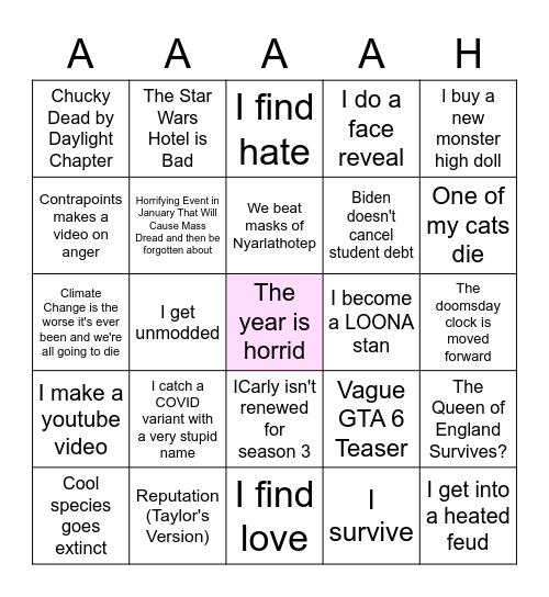 2022 Bingo Card Bingo Card