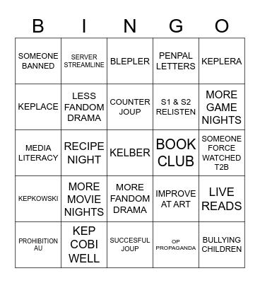 HEPHAESTUS SERVER Bingo Card