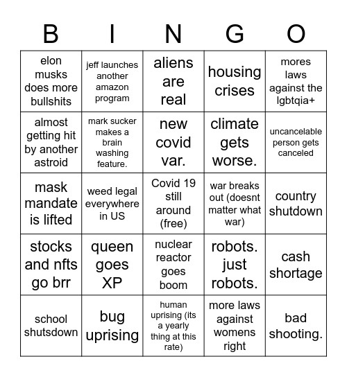 2022 bingo card Bingo Card