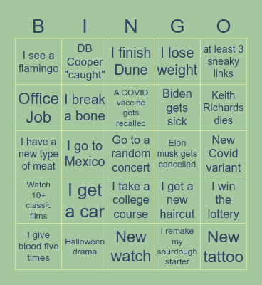 2022 BINGO Card