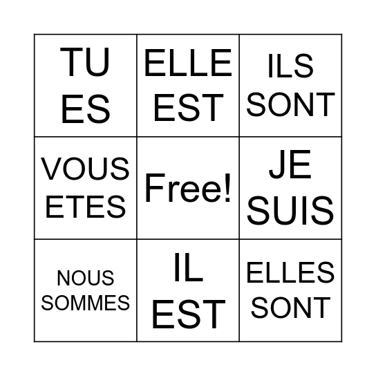 ETRE BINGO Card