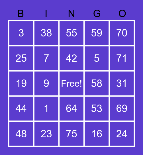 BINGO Card