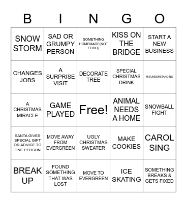 EVERGREEN CHRISTMAS Bingo Card