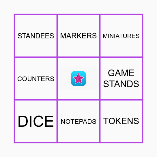 BOARD GAME COMPONENTS Bingo Card