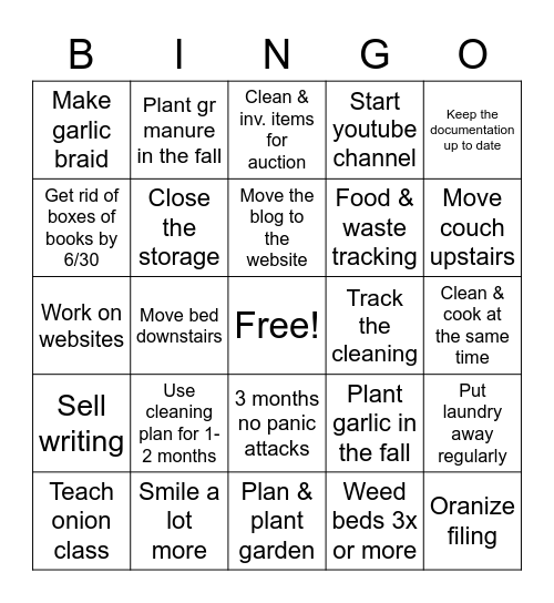 New Gig's New Gigs Bingo Card