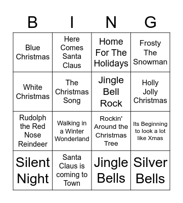 Name That Christmas Tune Bingo Card