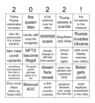 2022 bingo card Bingo Card