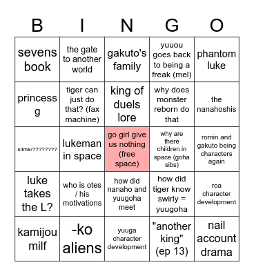 sevens lore Bingo Card