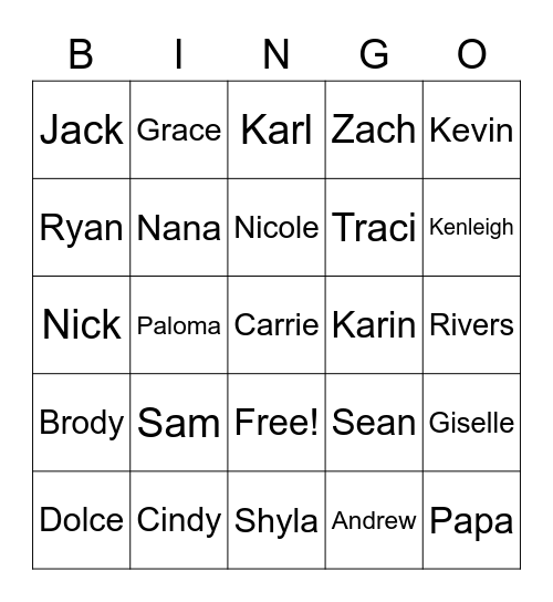 Family COVID Bingo Card