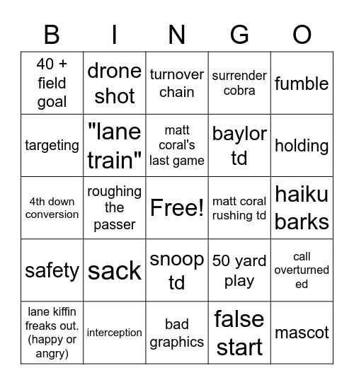 sugar bow Bingo Card