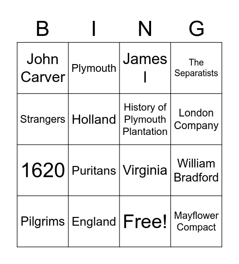 Chapter 17.1 Bingo Card